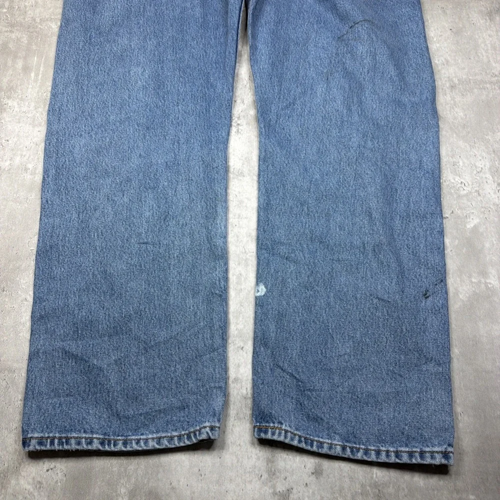 Levi's 505 Jeans Mens 44x30 Blue Regular Fit Straight Leg Medium Wash Denim